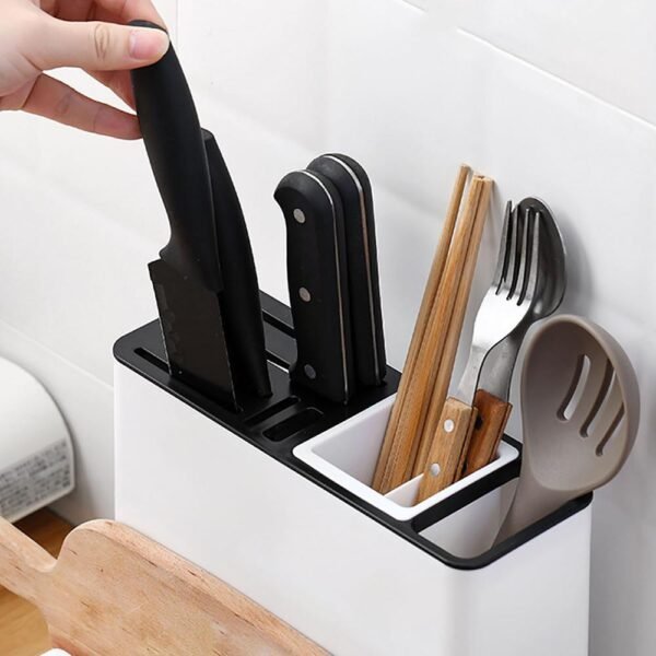 Support de rangement pour couteaux et ustensiles – Organisateur plastique pratique pour cuisine et plan de travail