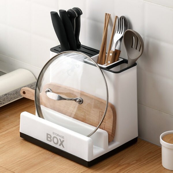 Support de rangement pour couteaux et ustensiles – Organisateur plastique pratique pour cuisine et plan de travail