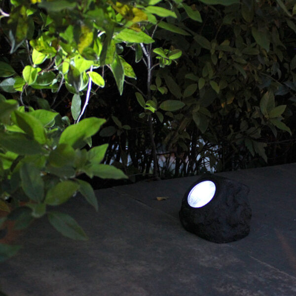 Lampe solaire extérieure effet pierre – Éclairage de jardin discret & décoratif