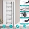 Étagère de rangement suspendue derrière porte – Organisateur vertical 6 niveaux en acier
