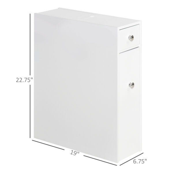 Meuble de rangement étroit pour salle de bain – Colonne compacte avec tiroirs et porte papier toilette