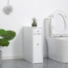Meuble de rangement étroit pour salle de bain – Colonne compacte avec tiroirs et porte papier toilette