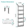 Étagère de rangement suspendue derrière porte – Organisateur vertical 6 niveaux en acier