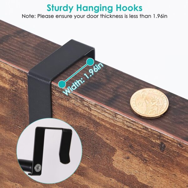 Étagère de rangement suspendue derrière porte – Organisateur vertical 6 niveaux en acier