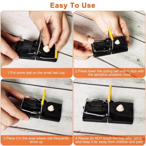 Lot de 6 Pièges à Souris et Rats Réutilisables – Pièges Mécaniques Puissants Anti-Rongeurs