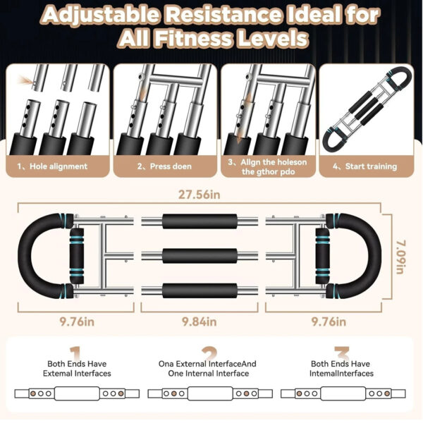 Appareil de Musculation des Bras Ajustable – Shaker Twister pour Entraînement du Haut du Corps à Domicile