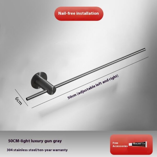 Porte-Serviettes de Salle de Bain en Acier Inoxydable – Fixation Sans Perçage, Style Luxe Léger