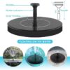 Fontaine Solaire Flottante de Jardin – Jet d’Eau Rond Classique avec 4 Modes de Projection, Pompe Silencieuse Sans Batterie