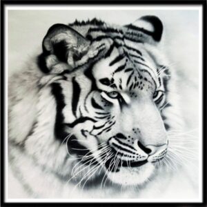 Décoration Murale Tigre Rayé en Diamond Painting – Art Moderne pour Chambre & Salon