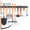Support Mural Métallique pour Outils – Porte-Outils Garage et Jardin avec 5 Crochets (Charge Lourde)