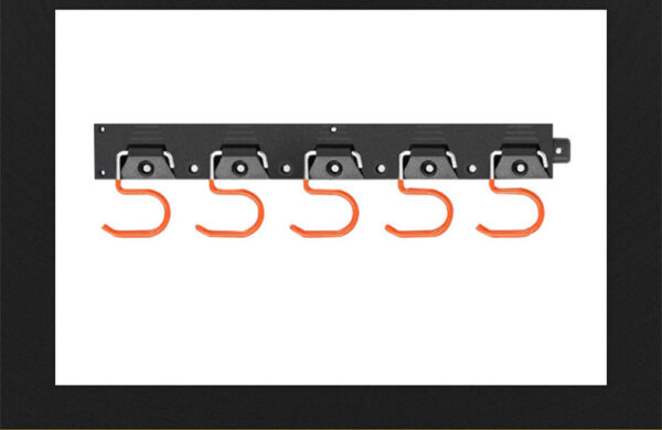 Support Mural Métallique pour Outils – Porte-Outils Garage et Jardin avec 5 Crochets (Charge Lourde)