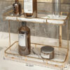 Étagère de Salle de Bain Style Luxe Léger – Rangement 2 Niveaux Élégant et Polyvalent