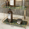 Étagère de Salle de Bain Style Luxe Léger – Rangement 2 Niveaux Élégant et Polyvalent