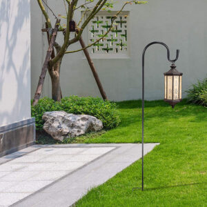 Piquet de Jardin pour Lampe Extérieure – Support au Sol Antirouille avec Crochet, 80 à 160 cm