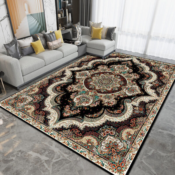 Tapis Européen Rétro Imprimé – Tapis Décoratif Classique pour Salon & Chambre