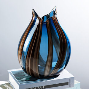 Vase en Verre Art Minimaliste Color-Block – Décoration Créative pour Salon