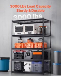 Étagère de Rangement Garage 5 Niveaux – Structure Renforcée Charge Lourde, Tablettes Réglables