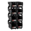 Bacs de Rangement Empilables en Plastique – Lot de 8, Organisateurs Modulables pour Garage, Bureau & Placard (Noir)