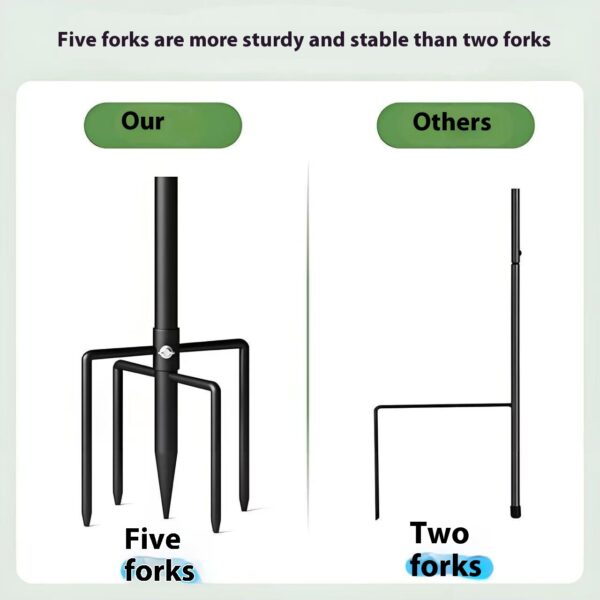 Piquet de Jardin pour Lampe Extérieure – Support au Sol Antirouille avec Crochet, 80 à 160 cm