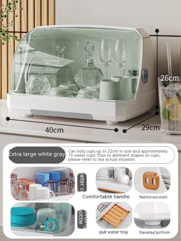 Boîte de Rangement pour Tasses avec Couvercle – Organisateur en Plastique Anti-Poussière 7L