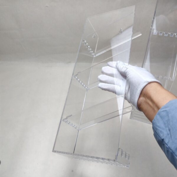 Étagère de Rangement Salle de Bain en Acrylique Transparent – 4 Niveaux, Sans PerçageP