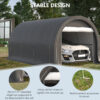 Abri Voiture Portable 3 × 4,9 m – Garage Tente Renforcé avec Porte Zippée et Bâche Anti-UV