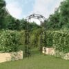 Arche de Jardin Noire en Acier 240 cm – Support pour Plantes Grimpantes, Roses & Décoration Extérieure
