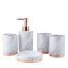 Ensemble d’Accessoires de Salle de Bain en Céramique – Set Hôtel 5 Pièces avec Gobelets