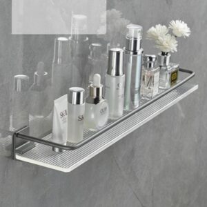 Étagère de Rangement Salle de Bain en Alliage d’Aluminium – Design Moderne, Avec ou Sans Barre Porte-Serviettes