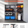 Étagère de Rangement Garage 5 Niveaux – Structure Renforcée Charge Lourde, Tablettes Réglables