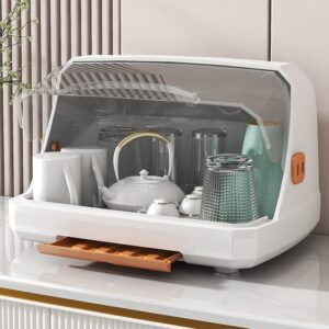 Boîte de Rangement pour Tasses avec Couvercle – Organisateur en Plastique Anti-Poussière 7L