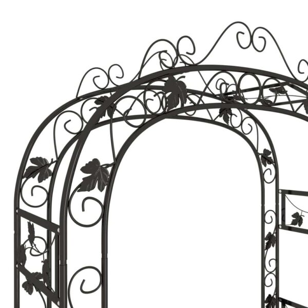Arche de Jardin Noire en Acier 240 cm – Support pour Plantes Grimpantes, Roses & Décoration Extérieure