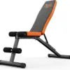 Banc de musculation pliable et réglable, banc d'entraînement multifonctionnel, banc incliné pour l'entraînement complet du corps Max 300 kg avec cordon de traction