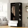 Armoire avec miroir et une porte. Armoire moderne avec 2 tiroirs et 4 étagères, idéale pour un rangement polyvalent