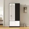 Armoire avec miroir et une porte. Armoire moderne avec 2 tiroirs et 4 étagères, idéale pour un rangement polyvalent