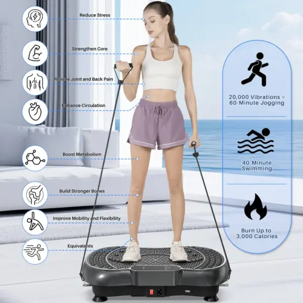 Plaque vibrante 99 niveaux d'intensité, équipement de Fitness pour la maison, entraînement complet du corps, masseur de renforcement musculaire, appareil de sport