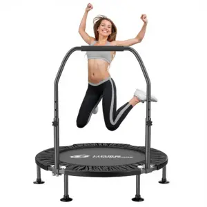 Mini Trampoline de Sport pliable pour exercices d'intérieur et d'entraînement, Rebounder, avec poignée, pour exercices corporels de Fitness intérieur/extérieur
