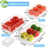 Organisateur de réfrigérateur empilable avec poignée – Lot de 6 ou 10 boîtes de rangement