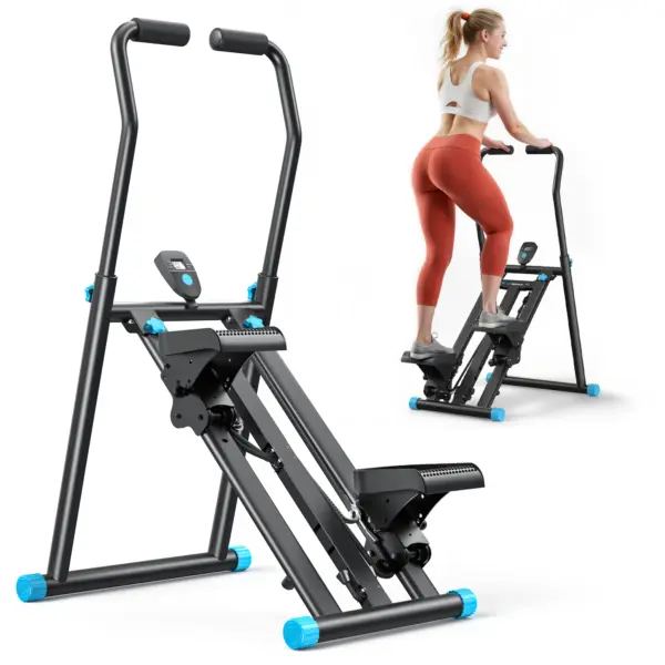 MERACH escalier Stepper nouvelle Version verticale compacte pliante grimpeur d'exercice avec plage de marche étendue guidon et pédales réglables