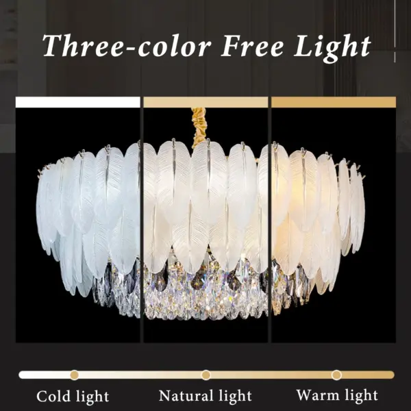 Lustre en cristal à plumes de luxe, luminaire suspendu, lampe de plafond articulée pour salon, chambre à coucher, cuisine, bureau, hôtel