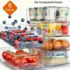 Organisateur de réfrigérateur empilable avec poignée – Lot de 6 ou 10 boîtes de rangement