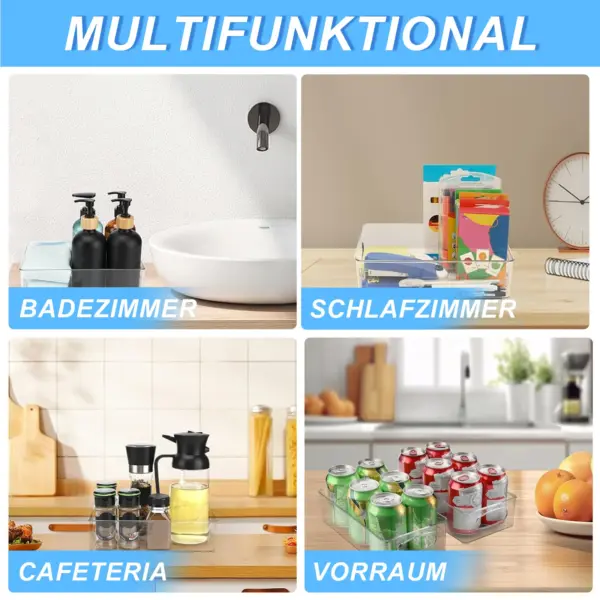 Organisateur de réfrigérateur empilable avec poignée – Lot de 6 ou 10 boîtes de rangement