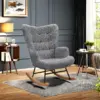 ROSAHQNDA Chaise à bascule, tissu peluche doux avec accoudoirs et dossier, chaise rembourrée décontractée, pour salon, chambre à coucher, cour