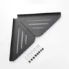 Étagère d'organisation de salle de bain en aluminium noir, 1 à 3 niveaux, étagère d'angle triangulaire, fixation par clou/colle, rangement universel pour les articles de salle de bain