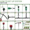 Micro système d'irrigation goutte-à-goutte Portable 20M, arrosage automatique avec goutteurs réglables, Kits d'arrosage par brumisation, tuyau d'arrosage