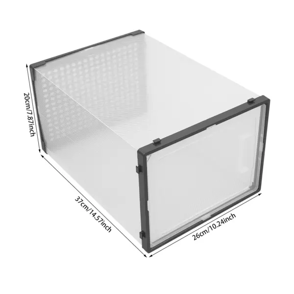 Grande boîte de rangement pour chaussures, 8 pièces, armoire à chaussures transparente en plastique PP, résistant à l'humidité et à la poussière, organisateur moderne noir pour taille 44