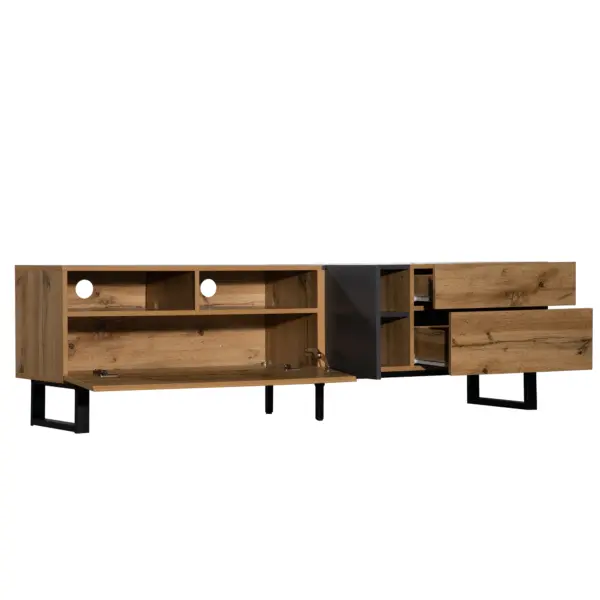 2026 Meuble TV moderne en blocs de couleurs. Meuble TV avec fonction massage en bois. 180 cm de long.