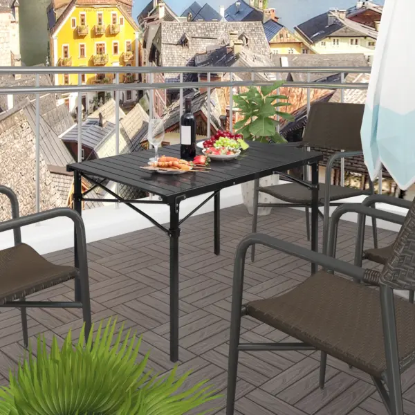 WOLTU Table de Camping pliante en aluminium Table d'extérieur pour Barbecue Portable Table de pique-nique pliable pour Buffet de voyage de jardin de plage