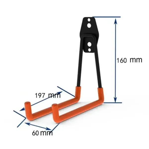 Crochet mural métallique robuste antidérapant – Support de rangement pour garage et vélo