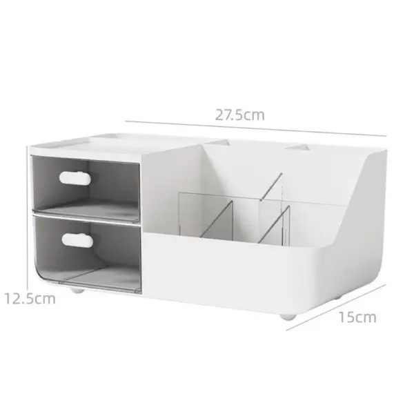 Boîte de rangement de bureau, 1 pièce, organisateur de cosmétiques avec tiroirs, porte-stylo, support de rangement de papeterie pour bureaux de bureau, tri de papeterie